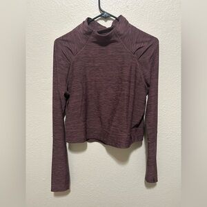 Prana Cropped Long Sleeve Performance Top | Heathered Purple Activewear | Size M